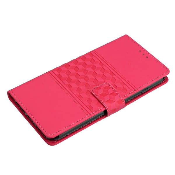 Timanttikuvioitu nahkakotelo Xiaomi Poco X6:lle Red