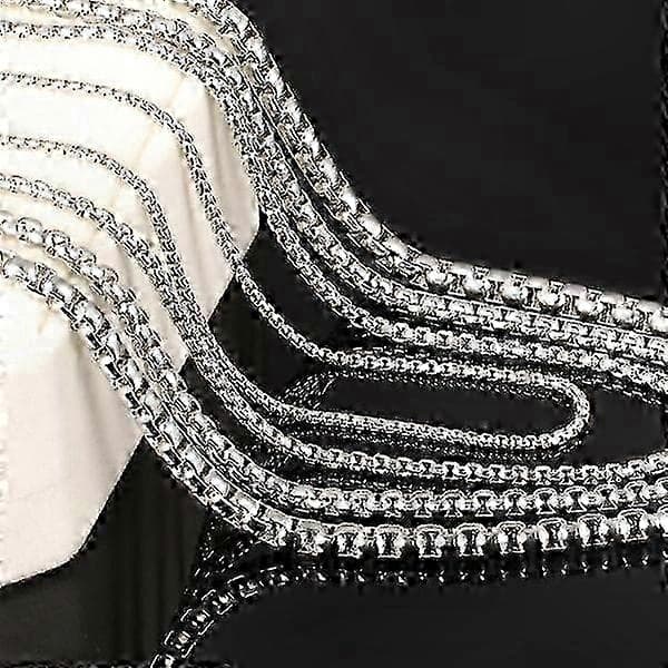 Halsband för män i silverfärgat stål, 60 cm, robust länkdesign för vardagsbruk