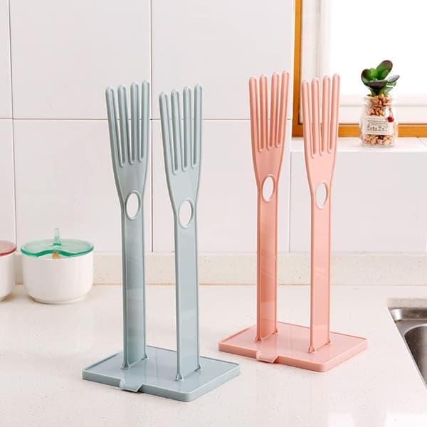 Kitchen Glove Holder Stand, Detachable Rubber Gloves Rack Drain Storage Holder Plastic Sink Stand Towel Storage Rack