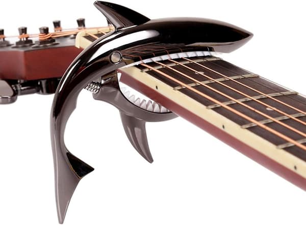 Guitar Capo til elektrisk klassisk guitar Ukulele zinklegering fjeder sort