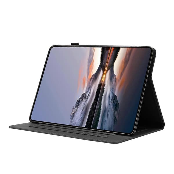 Tablet-etui til Samsung Galaxy Tab S10 Lite S10 FE S9 FE S9 kortholder stativ sommerfugl blomsterprint sort Black Black