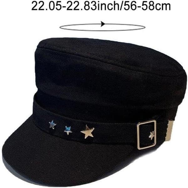 Damebaret Hat Mode Kunstner Hat Elegant Klassisk Ensfarvet Hat Navy Stil Avis Maler Hat Letvægts Flad Kasket