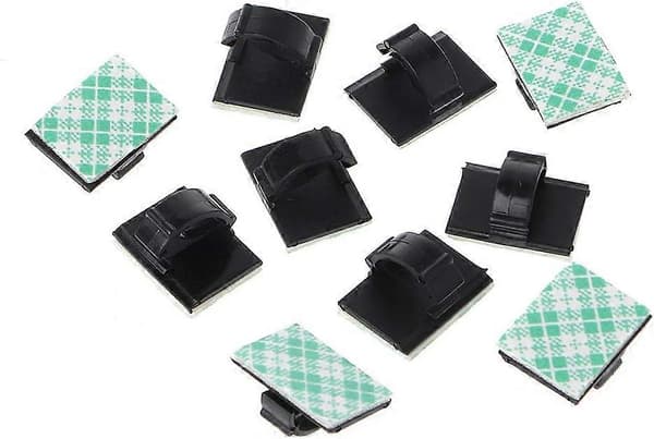 Praktisk og smuk 30 stk. bilkabelclips sort kabelbinder rektangulær holderbeslag selvklæbende