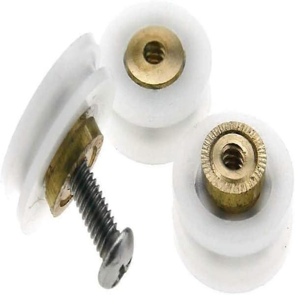 V-spor Dusjdør Ruller 19mm Diameter Hvit Plast Moderne 4 Stykker