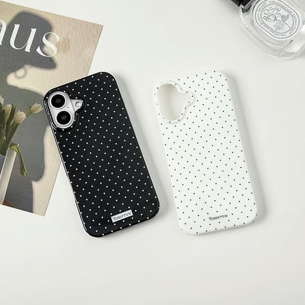 inewateri Compatible with iPhone 17 Case, Cute Fashion Polka Dot Design, Soft TPU Slim Protective Case White[TT] White White iPhone17