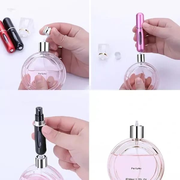 2-pak - Genopfyldelig Parfume Sprayflaske - 5 ml Sort Svart