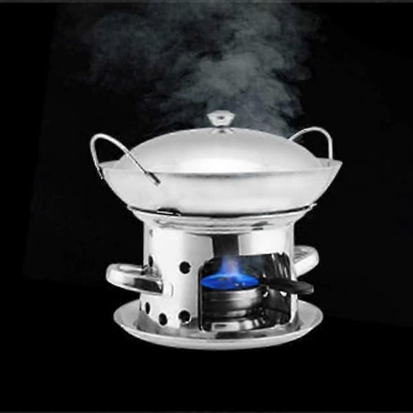 2025 Spritbrenner Kompatibel Med Fondue, Spritbrenner, Rustfritt Stål, Grå, 18x 9,6 Cm-1745