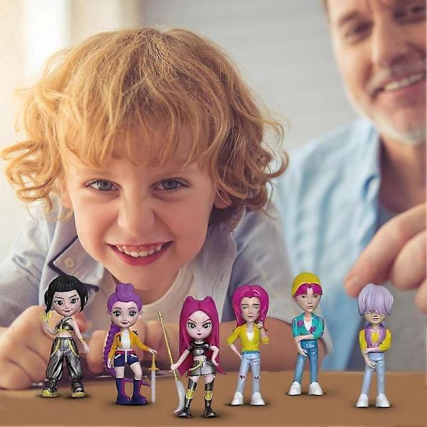 K-POP Demon Hunters Actionfigurssæt - 6 søde koreanske idolfigurer [JSR] A