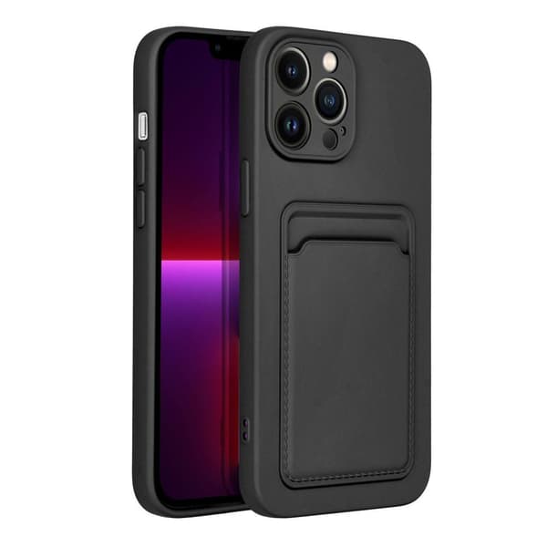 [KK]Yhteensopiva iPhone 13 Pro Max -kuori korttipaikalla Forcellilta - Musta 36