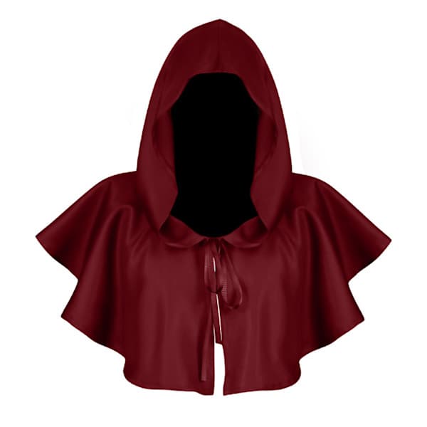 Halloween Hætte Kappe Sjal Polyester Middelalderlig Hætte Hat Foto Rekvisitter Sort Black