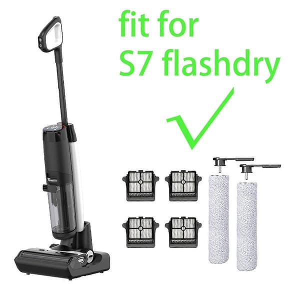 6 stk. reservedele til Tineco Floor One S7 Flashdry våd tør støvsuger tilbehør rulle B