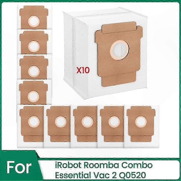 Erstatningsstøvposer af non-woven til robotstøvsugerdele – kompatibel med Essential Vac 2 Q0520 White