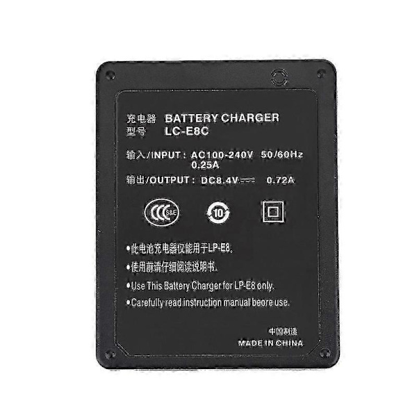 Kamerabatterioplader til Canon LP-E8 EOS 550D / 600D / 650D / 700D EU-stik