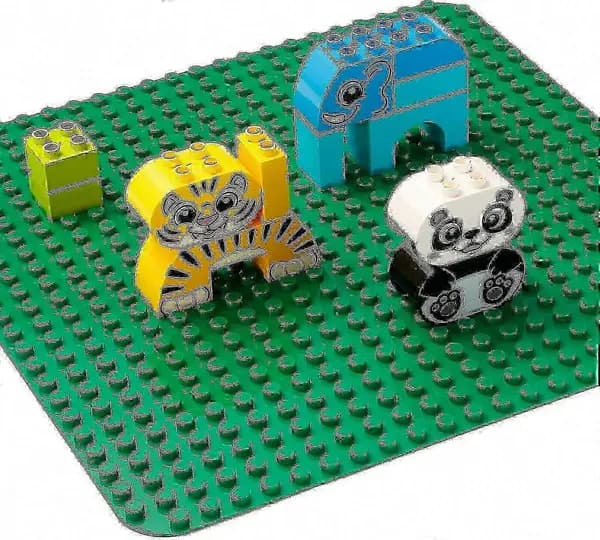 Duplo Compatible Baseplates 2-Pack 38 x 38 cm Large ABS Building Plates for Kids' Building and Display Green