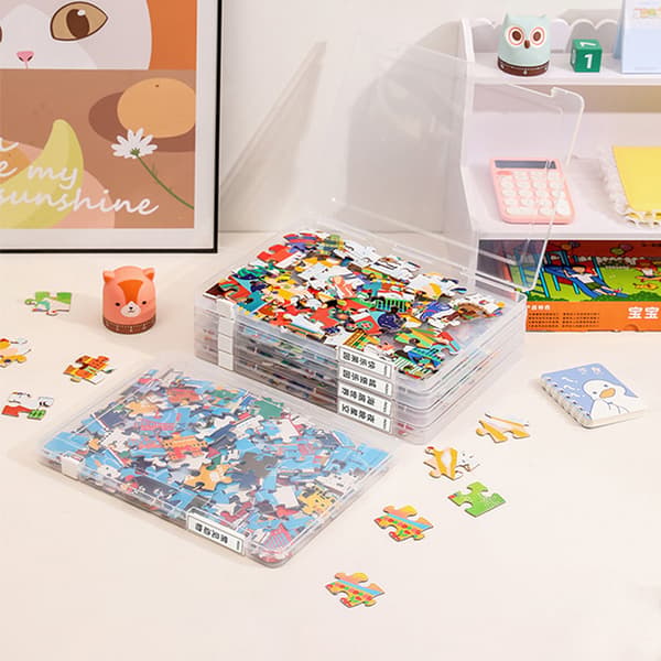 Praktisk puslespillbeholder Organizer med lokk