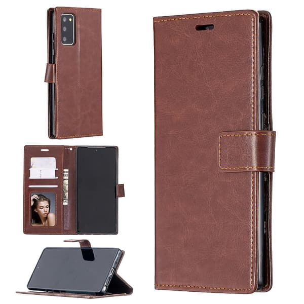 Til Samsung Galaxy A32 4G læderetui med holder til Galaxy A32 4G Brown