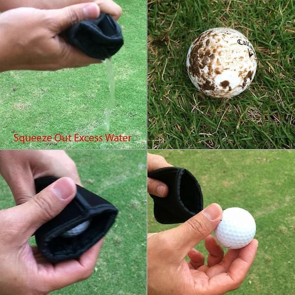 Praktisk og vakker 2-pakning golfballrensepose med belteklips