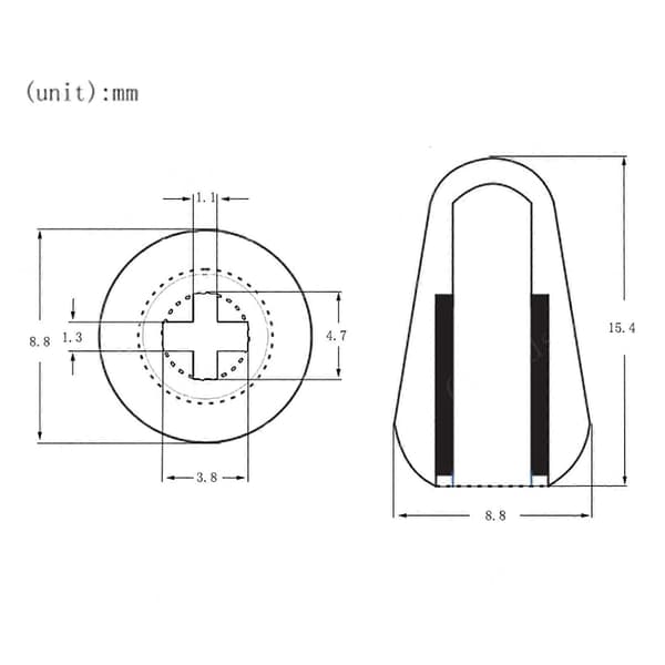 2x Elgitarr Toggle Switch Tip Caps Set Gitarr Switch Tip med Gänga Gold