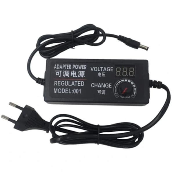 Justerbar AC til DC strømforsyning 3V-12V 5A Strømadapter Universell 12 V Volt Adapter EU-kontakt