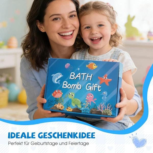 Gift Box with 12 Bath Bombs for Kids | Bath Bombs with a Surprise Inside for Kids | Organic