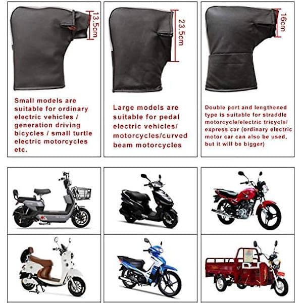 Motorcykelstyremuffar Vinter Vattentäta Handskar PU Förtjockade Vindtäta Styre