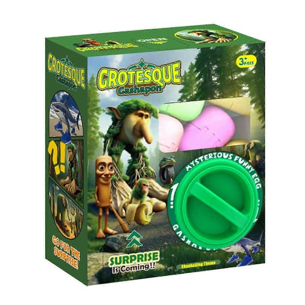 6-pak Brainrot italienske Gashapon-legetøj, sjove Mystery Egg Blind Box samleobjekter til børn [DB] Green