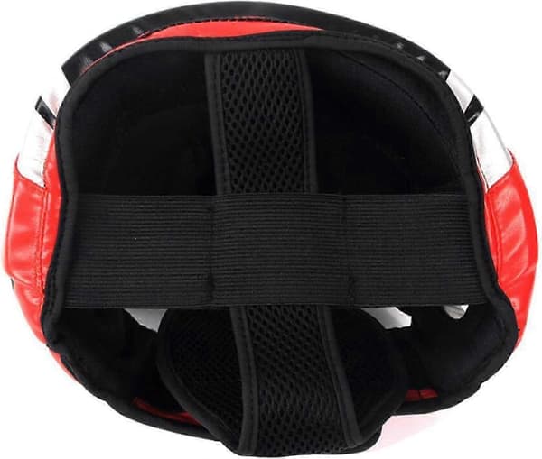 Boksehodeplagg Ansiktsbeskyttelseshjelm Ventilert Polstret Panne og Øre Full Beskyttelse Ansiktsbeskyttelse for Muay Thai Grappling Rød S 26s