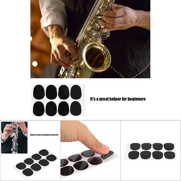 Saksofon munnstykkepute for sopran alt tenor saksofon klarinett svart 0,3 mm stor oval