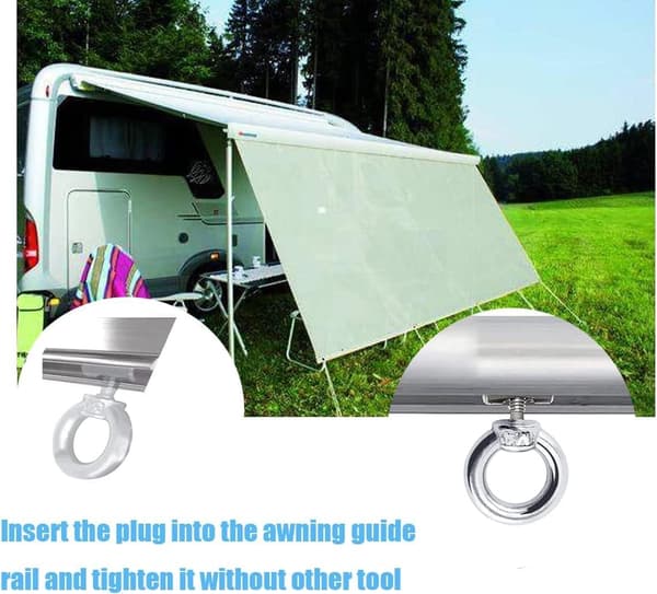 8 stk Markise Skinnestopper 6mm til Autocamper Campingvogn Campingtelt Udstyr Markiser Tilbehør, 304 Rustfrit Stål