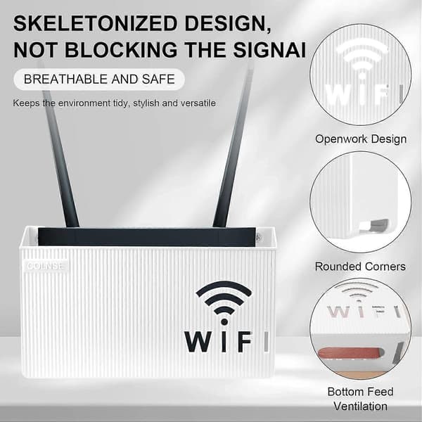 WiFi Router Storage Box, Wall Mounted WiFi Storage Box, Router Storage Shelf, Storage Boxes Shelf for Bedroom Living Room