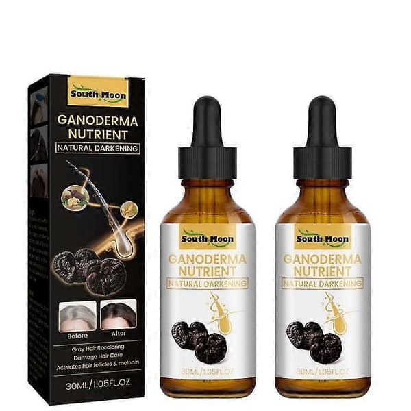 2st Anti-grånande Hårserum Hårförmörkande Serum Ganoderma Näringsämne Naturlig Mörkläggning