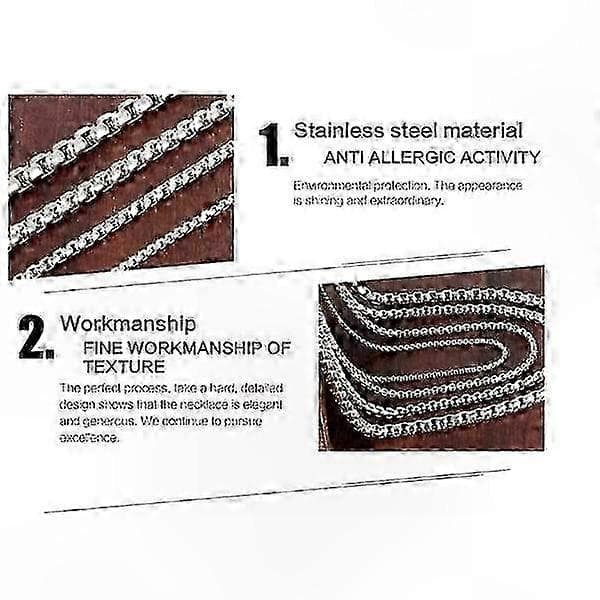 Halsband för män i silverfärgat stål, 60 cm, robust länkdesign för vardagsbruk