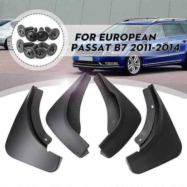 Sprutskjermer Mud Flaps For- B7 2011-2014 Europeisk Full Beskyttelse Sprutbeskyttere 4 stk. Mudguard black