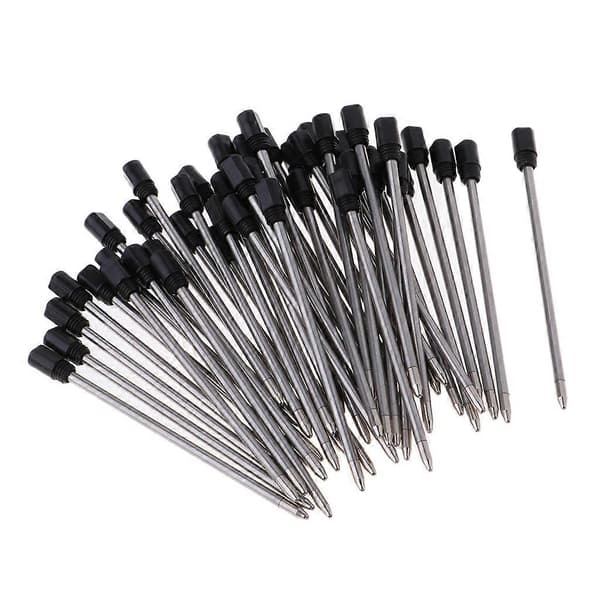 Lot/50st Metall Rollerball Pen Gel Pen Refill, 1mm spets Svart black