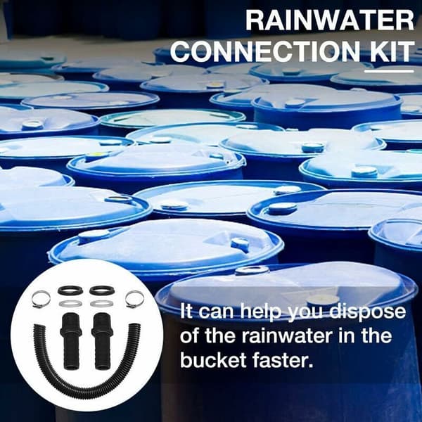Rainwater Collector Connection Hose, including 2 Hose Sockets with Lock Nut - Rain Barrel Connection Kit, 50 cm, 25 mm
