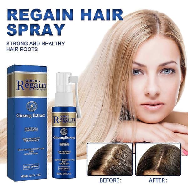 Regain Hårspray Tät Hårväxtspray Röd Ginseng Hårspray 60ml 241067 Blå