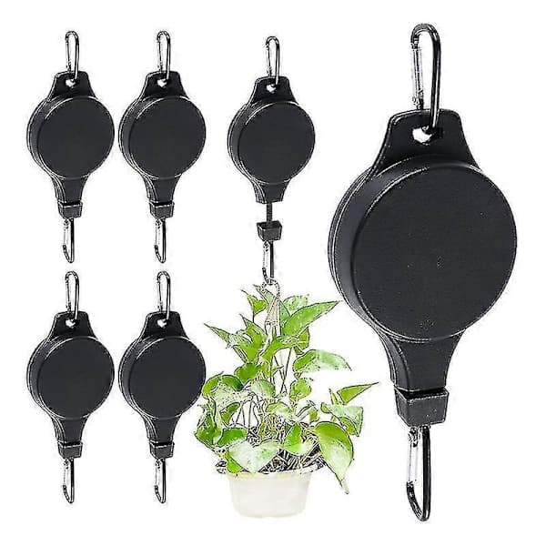 Plantehejs med hjul, justerbar højde til ophængning, sort 1 stk Black 1pcs