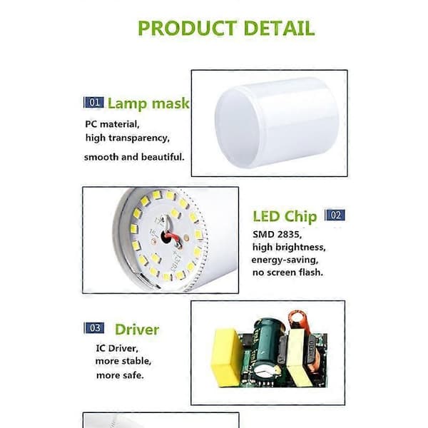 Praktisk och vacker Cylinder LED-lampa E27 220V 20W Vit Hög Ljusstyrka Spotlight