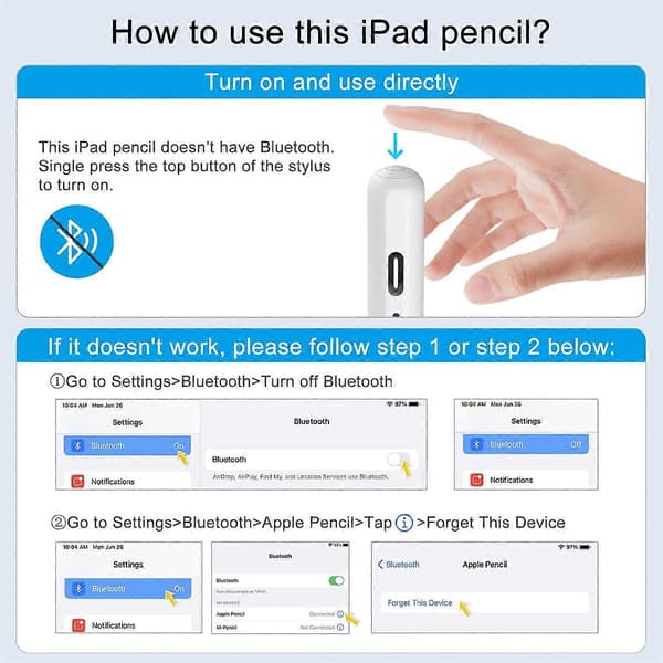 Magnetic Rechargeable Pen Compatible with Apple Pencil (2nd Generation) and iPad style740