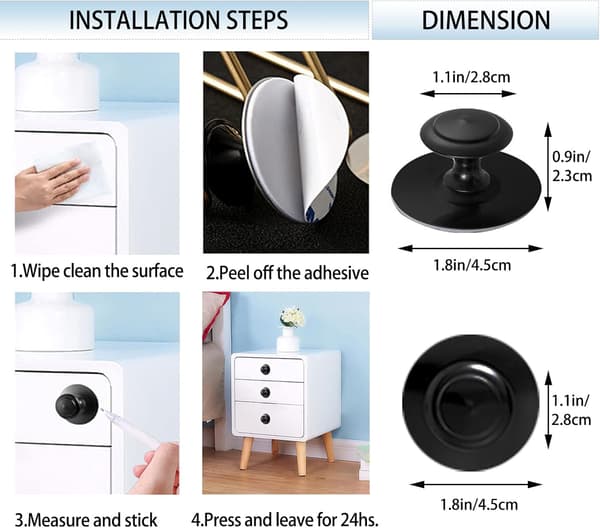 Self-adhesive stainless steel drawer handle, kitchen cabinet handle, cabinet drawer handle, remove and stick on, no drilling (silver)