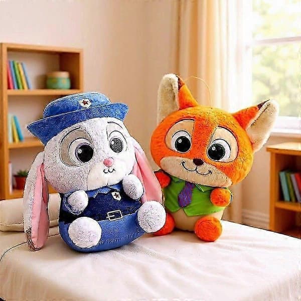 Zootopia Judy Hopps & Nick Wilde Plyslegetøj, Superbløde Udstoppede Dyr Dukker til Børnegaver B 28cm
