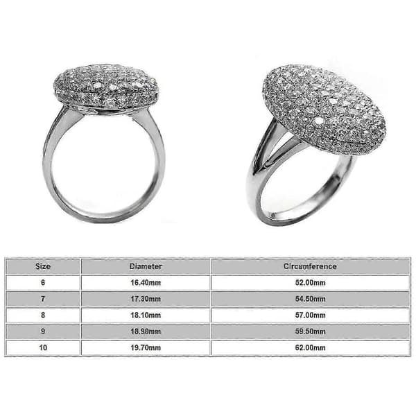Udsalgsringe til kvinder 925 sølv krystal fuld diamant flash forlovelses vielsesring 8