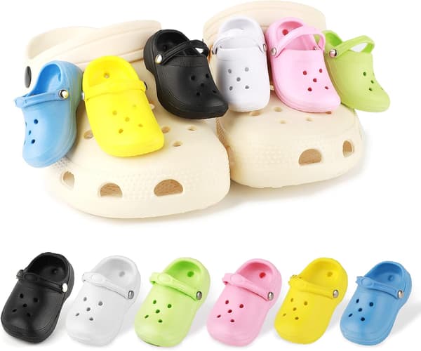 Mini Charms, 6-pakning, morsomme skosjarm, mini søte små Crocs S