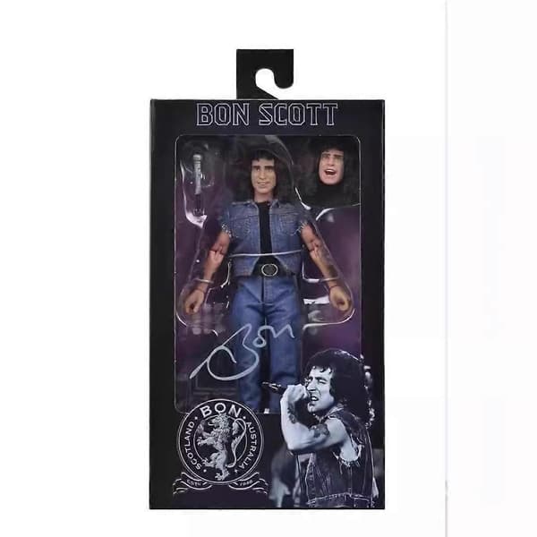 Praktisk och vacker NECA AC/DC Angus Young Leadgitarrist Bon Scott Sångare 8-tums Actionfigur