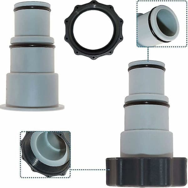 2-pack Intex Pool A-adapter ersättningspumpslangadapter A-serie med invändig gängad skruv