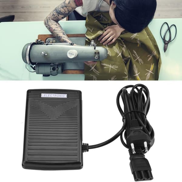 Sewing Machine Foot Pedal, Electronic Foot Control with Power Cord, Replacement for Singer JUKI Husqvarna Viking Elna Models, Variable