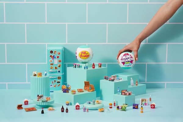 Mini Brands Fyll kjøleskapet Mini Minis Serie 1 av ZURU, samleobjekt miniatyrleke, (2 kapsler) Random