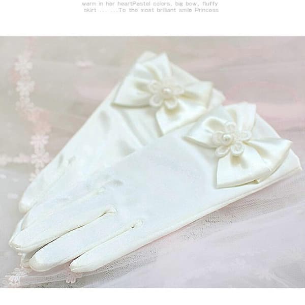 Festkjole Handsker Småbørn Hvide Handsker Små Piger Hvide Handsker Prinsessehandsker Piger Hvide Handsker Beige Beige L