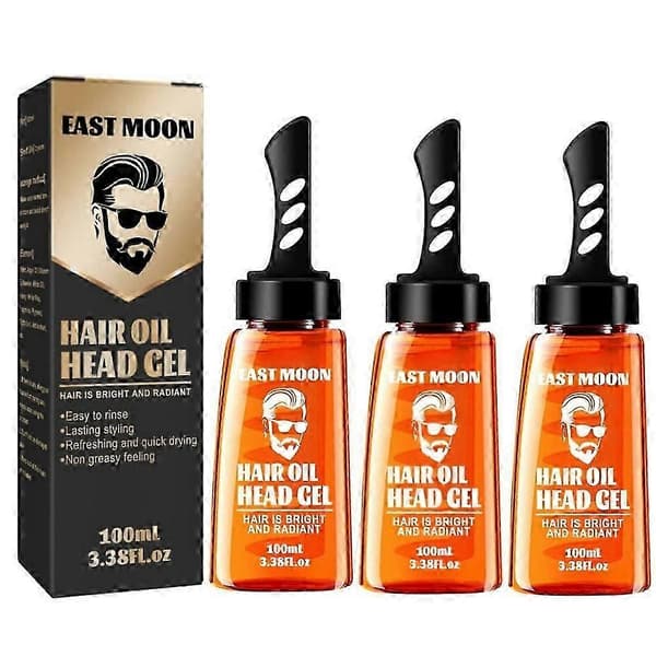 Hårstyling Gel Voks til Mænd med Kam, 2-i-1 Langtidsholdbart Værktøj til Nem Styling, 100ml 1pc