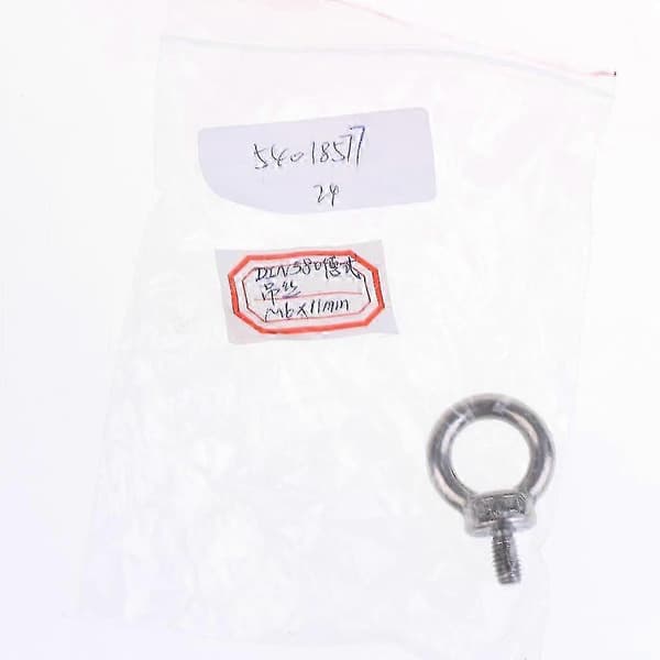 Marinekvalitet 304 rustfritt stål DIN 580 øyebolt med maskinskulderløft 26s Silver M6 x 11mm